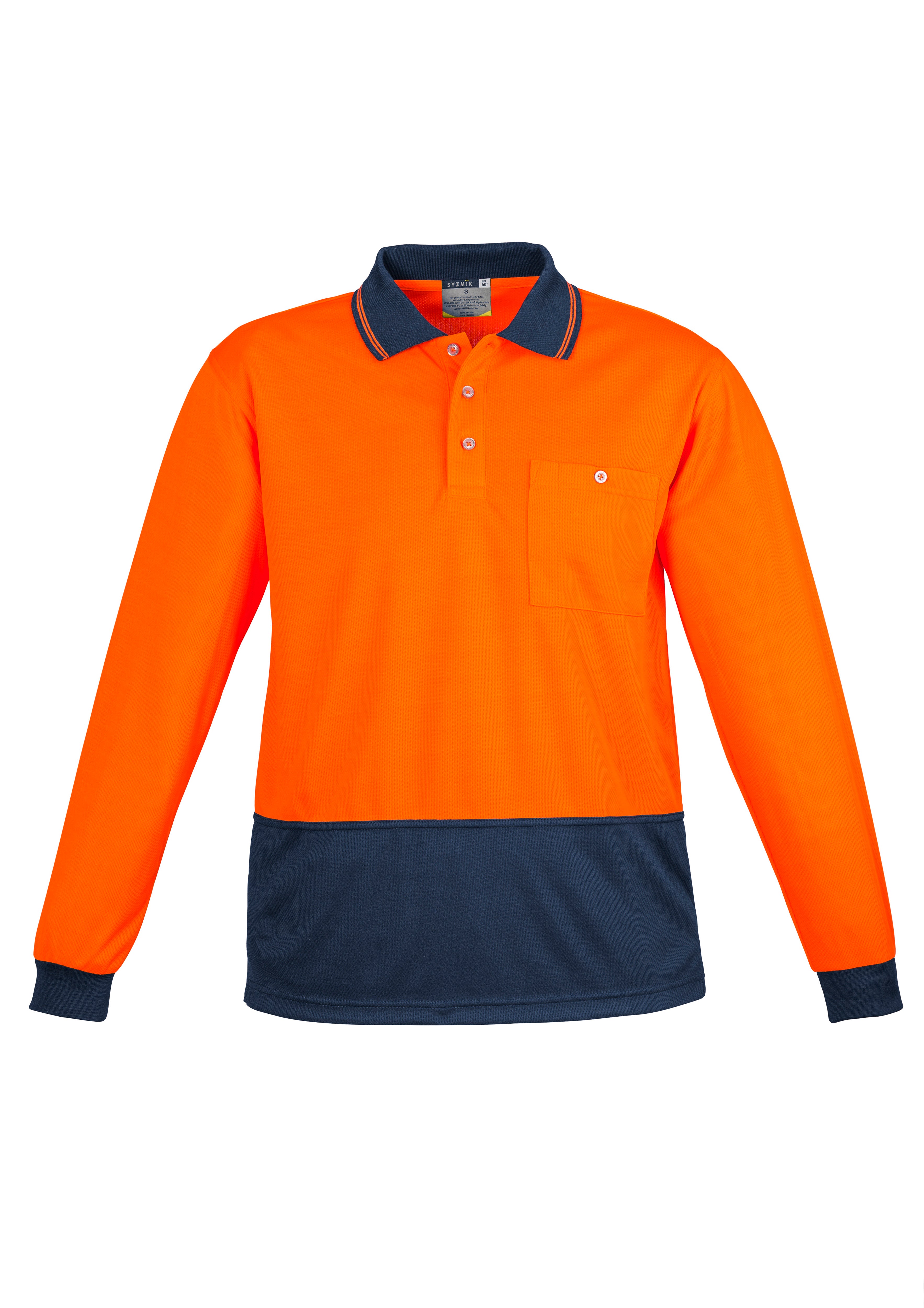 Syzmik ZH232 Unisex Hi-Vis Basic Spliced L/S Polo